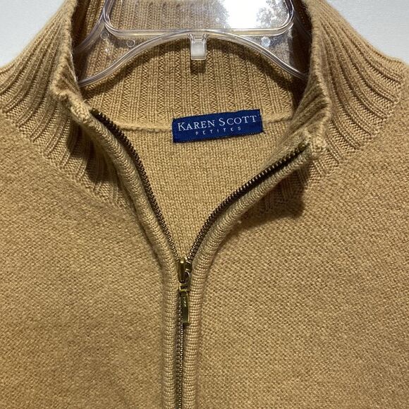 Women’s Karen Scott Petites Wool zip up Jacket size PL 100% Wool - Picture 9 of 12